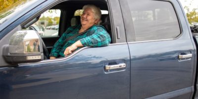 NY_Volunteer-Transportation-Center-Volunteer_6W6A1286 Woman volunteer driver in pickup