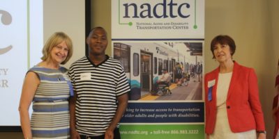 Pictured: DeMario Green (center) with NADTC Co-Directors Carol Wright (left) and Virginia Dize (right) at the NADTC June Celebration & Briefing Event.