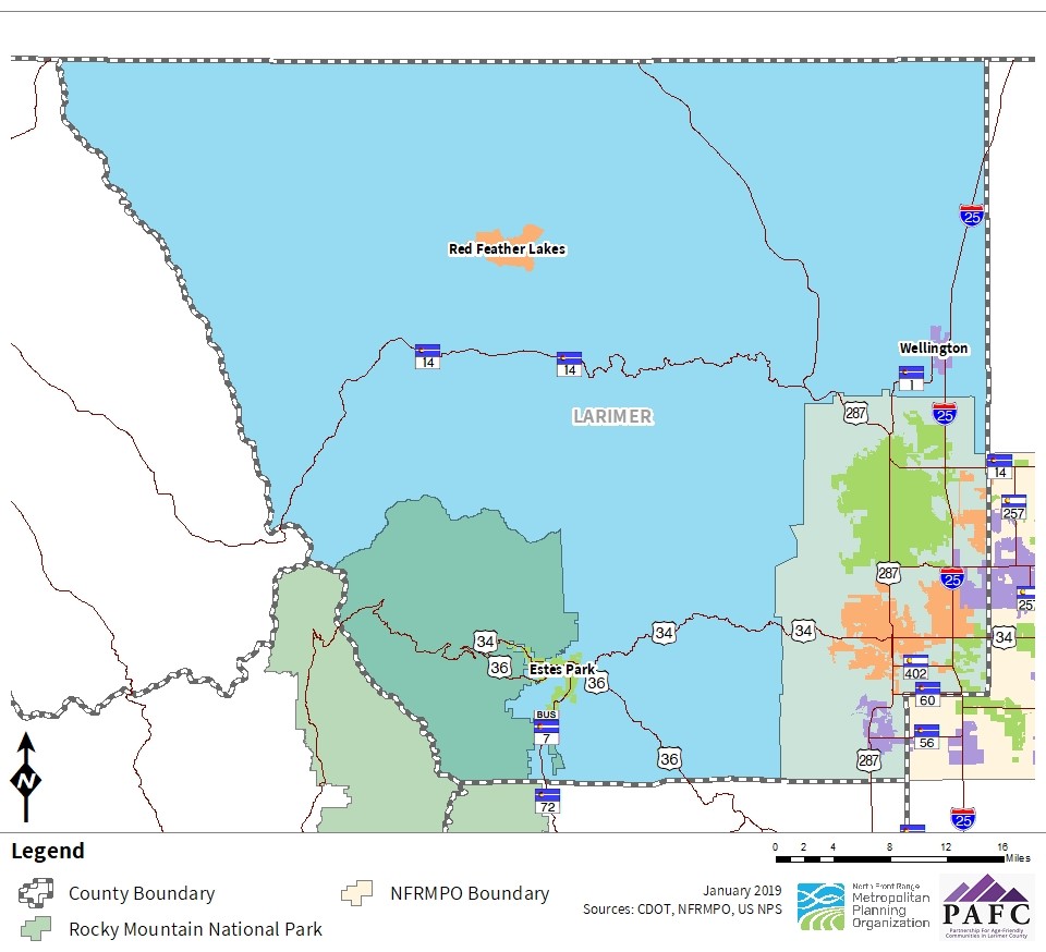 Map of Larimer County Colorado MPO boundary