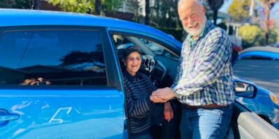 sebastopol Volunteer driver assists woman out of vehicle